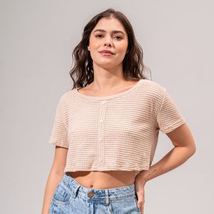 Blusa Ajustada Corta Manga Corta Agrado