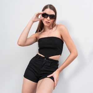 Blusa Ajustada Corta Strapless Legu