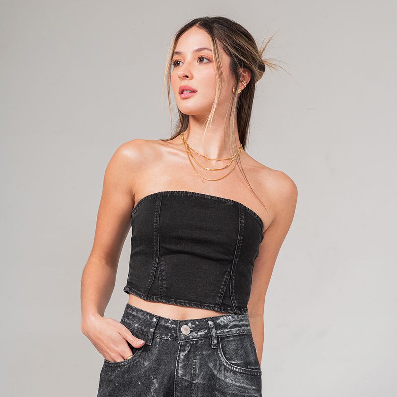 Blusa strapless best sale con tiras