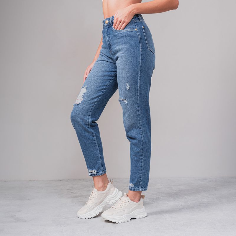 Jean Momfit Talle Alto Cintra